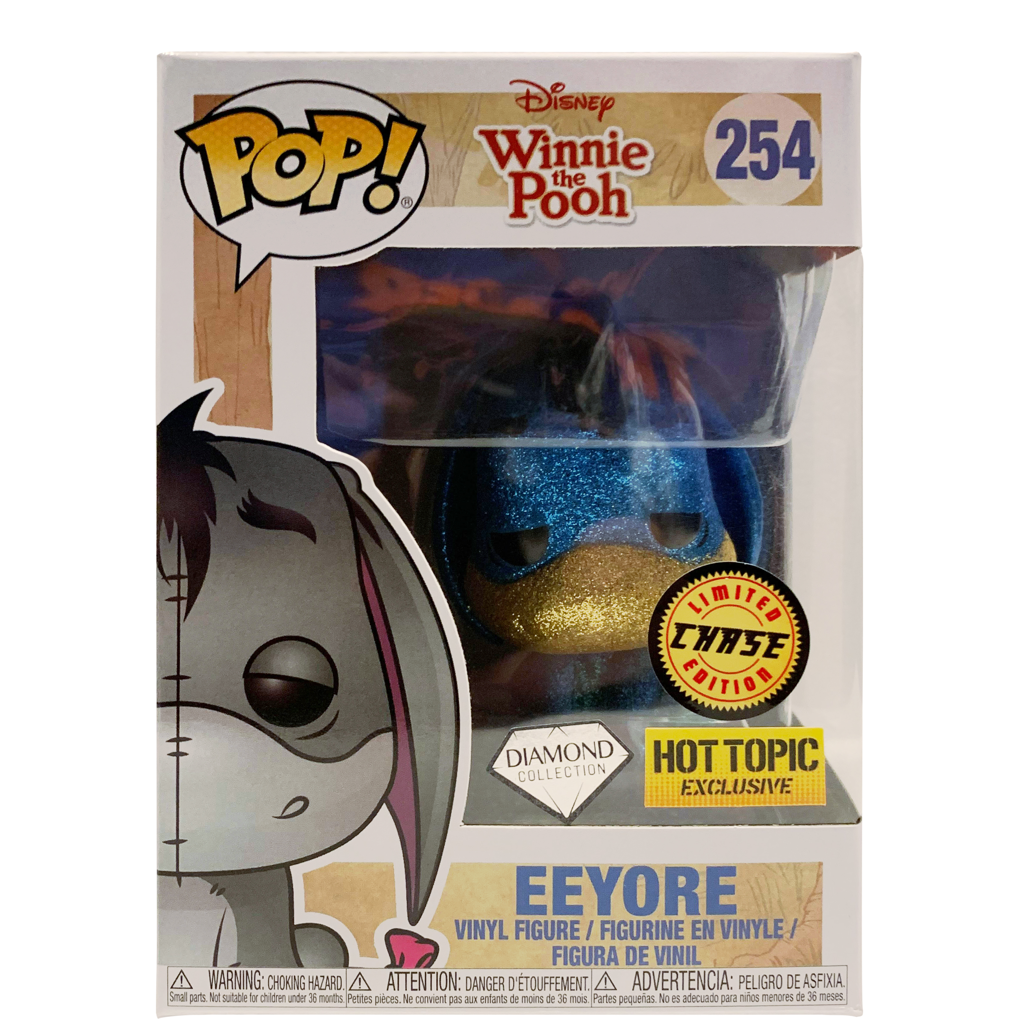 Funko Pop! Disney Winnie The Pooh Eeyore (Glitter) (Diamond Collection)  (Chase) Hot Topic Exclusive Figure #254