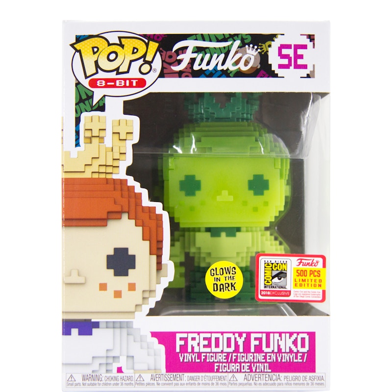 Funko Pop Freddy Funko 8 Bit Glow Green SDCC Special Edition US