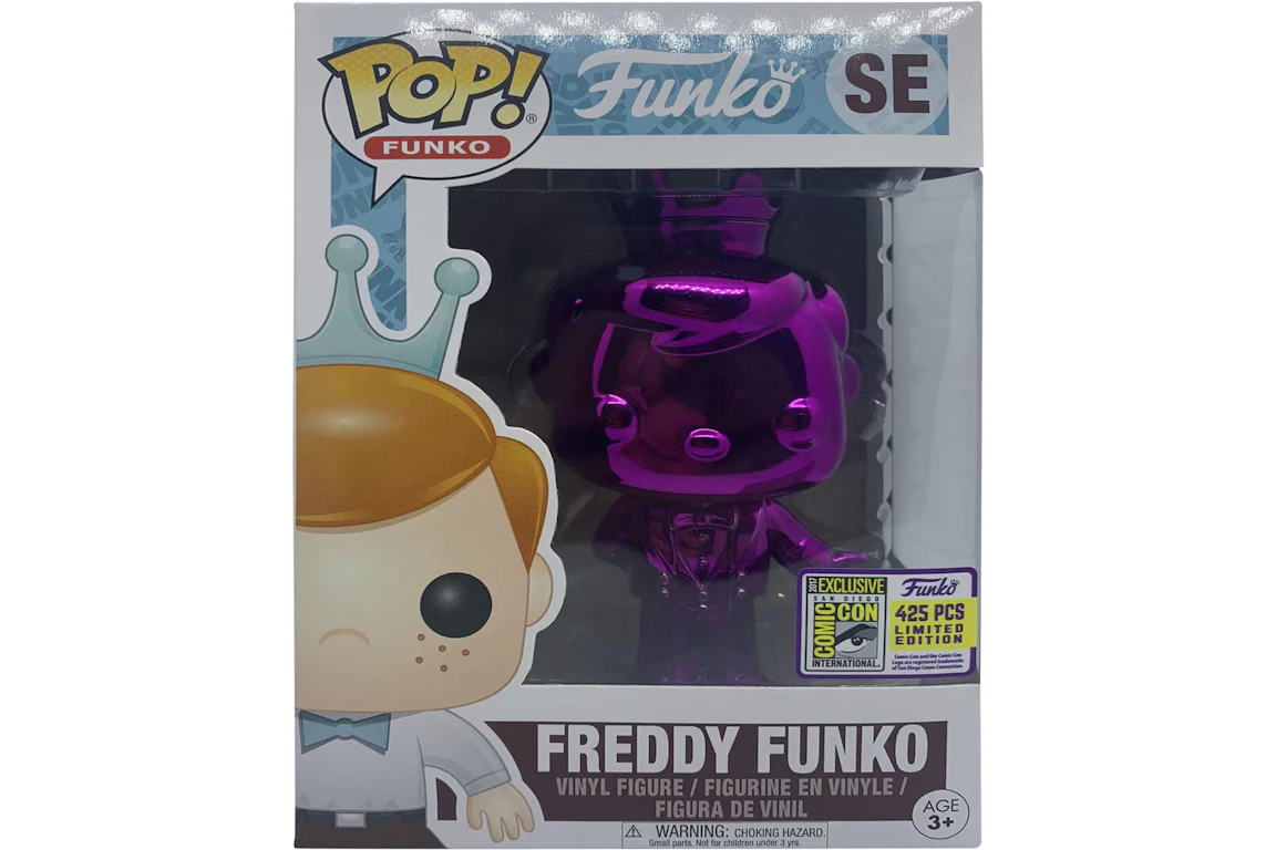 Funko Pop! Freddy Funko (Bowtie) (Chrome Purple) SDCC Special Edition