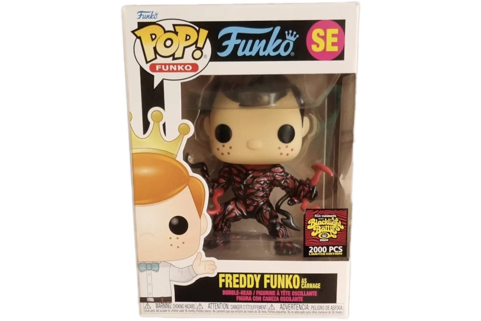 Funko Pop! Fundays Box of Fun Blacklight Battle Freddy Funko As Carnage Metallic SE (LE 2000)