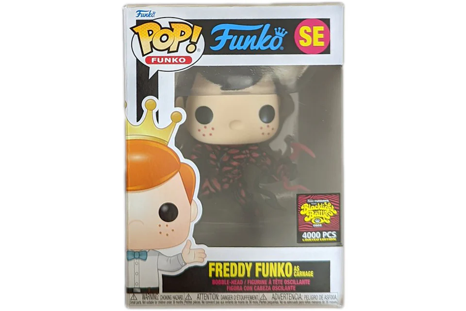 Funko Pop! Fundays Box of Fun Blacklight Battle Freddy Funko As Carnage SE (LE 4000)