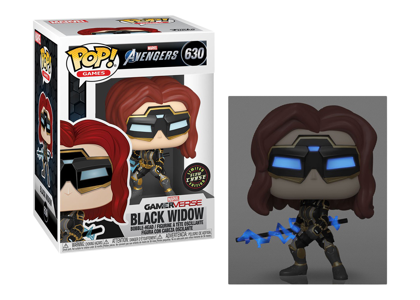 Funko Pop! Games Avengers GamerVerse Black Widow Stark Tech Suit (Chase)  (Glow) Bobble-Head #630