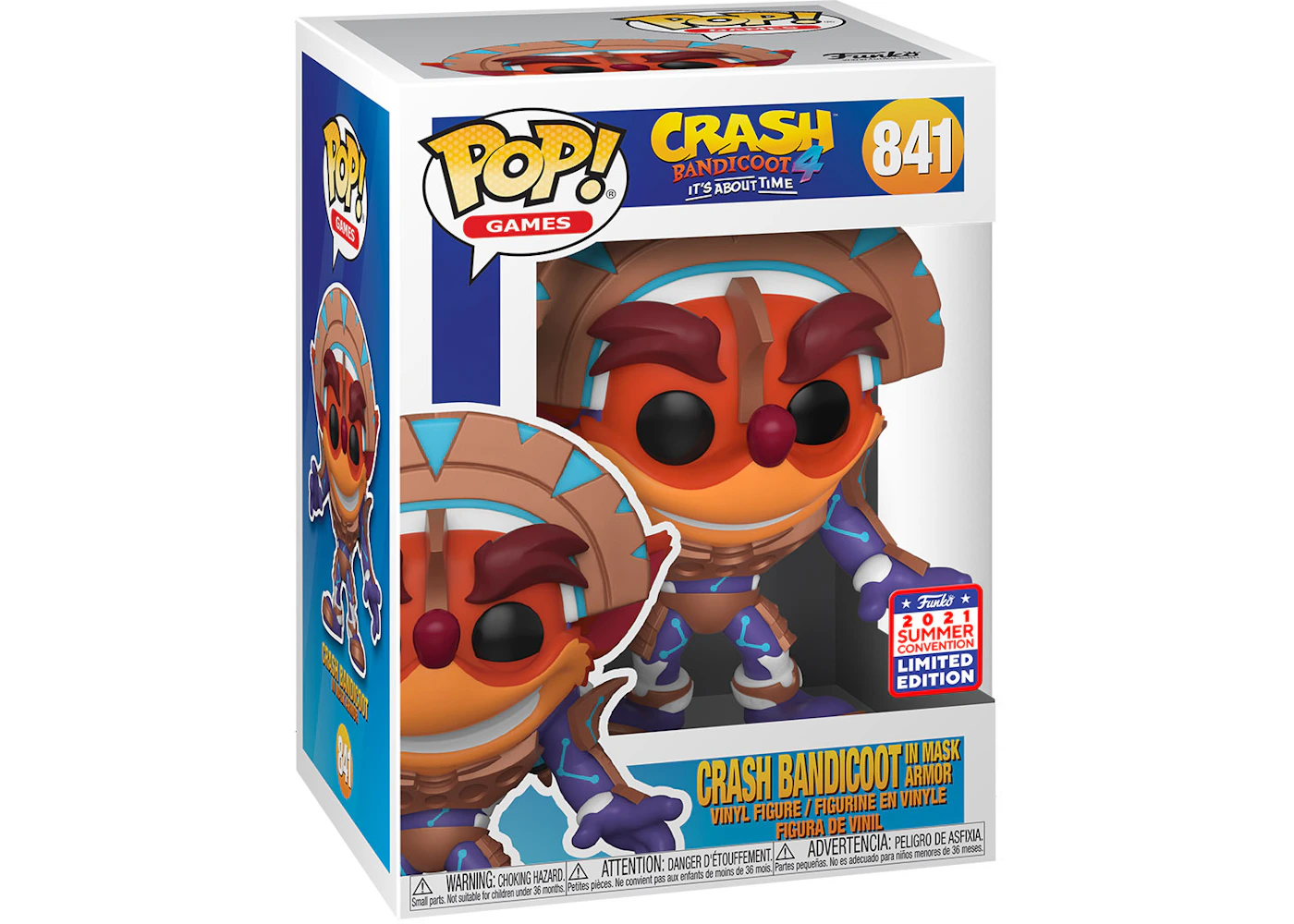 Funko Pop Games Crash Bandicoot Its About Time Crash Bandicoot In Mask Armor 21 Summer Convention Exclusive Figure 841 Ss21 Funko Pop Games Crash Bandicoot Its About Time Crash Bandicoot In Mask Armor 21 Summer Convention Exclusive Figure 841 Ss21