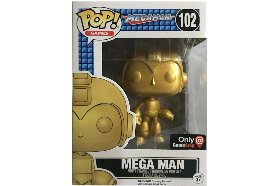 Funko Pop Games Mega Man Gold Game Stop Exclusive Figure 102 Funko Pop Games Mega Man Gold Game Stop Exclusive Figure 102