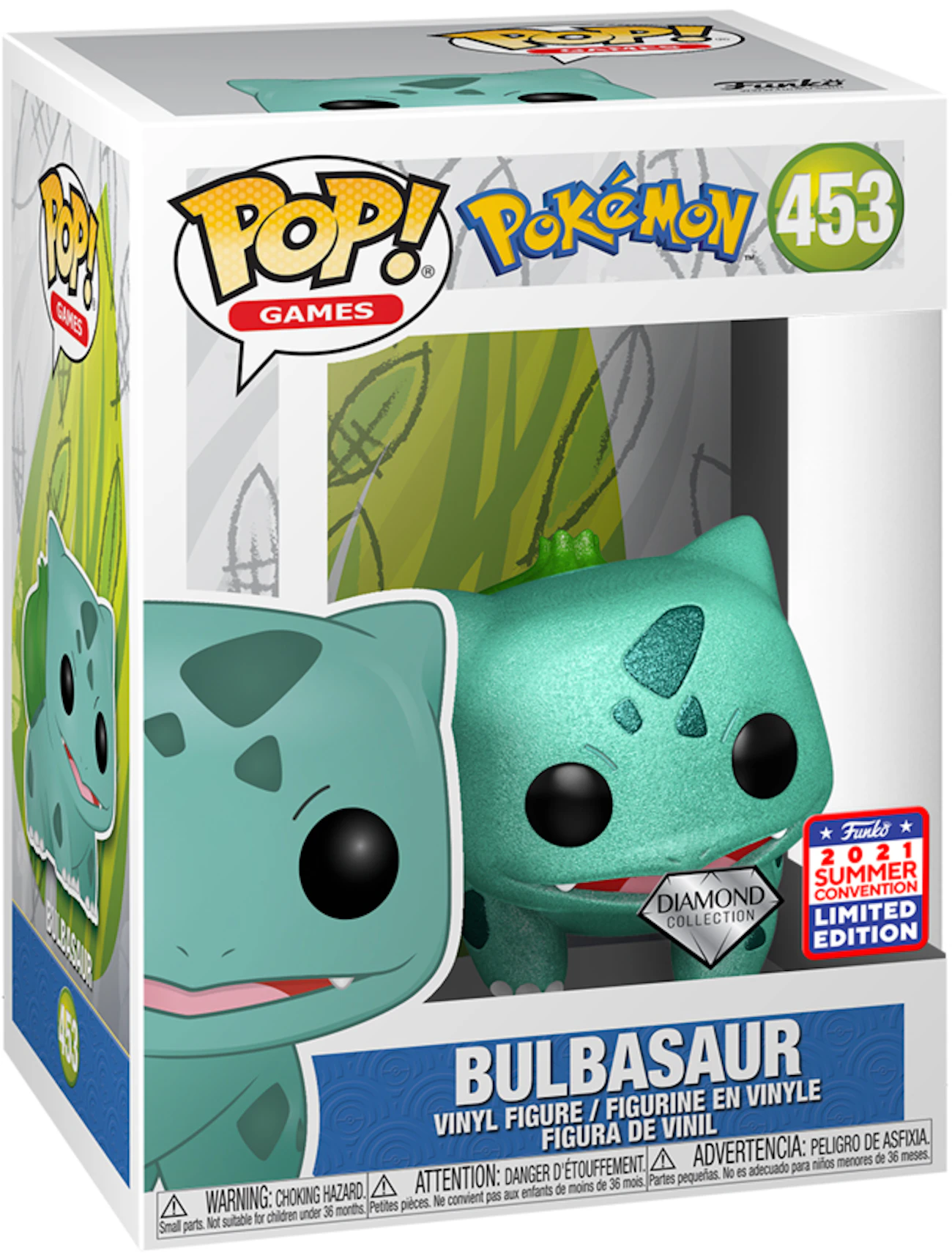 Funko Pop! Games Pokemon Bulbasaur Diamond Collection 2021 Summer  Convention Limited Edition Figure #453 - SS21 - US