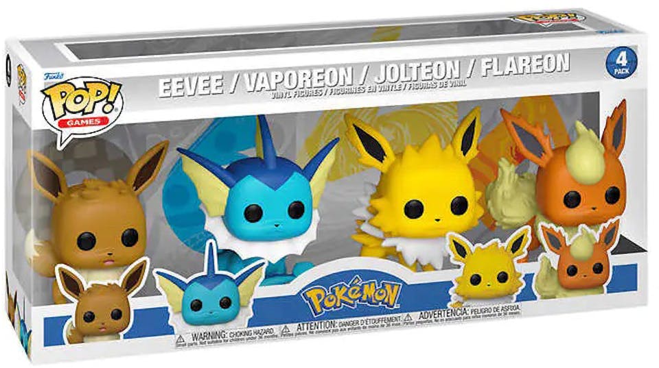 Funko Pop! Games Pokemon Eevee, Vaporeon, Jolteon and Flareon 4-Pack - US