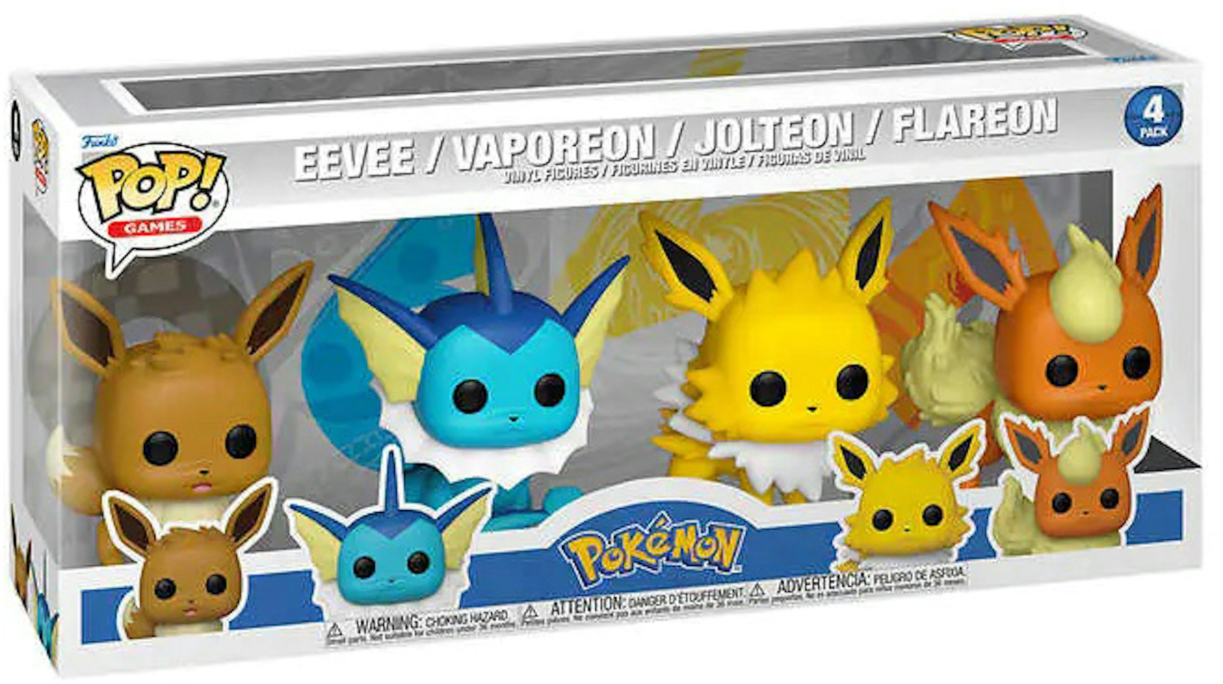 Funko Pop! Games Pokemon Eevee, Vaporeon, Jolteon and Flareon 4-Pack - US