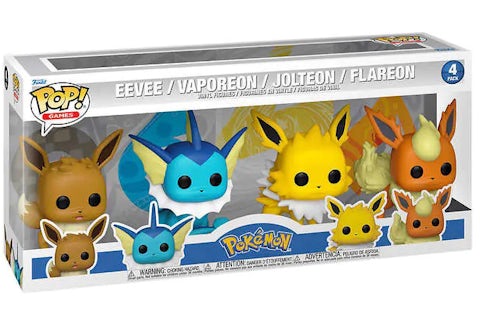 Funko Pop! Games Pokemon Eevee, Vaporeon, Jolteon and Flareon