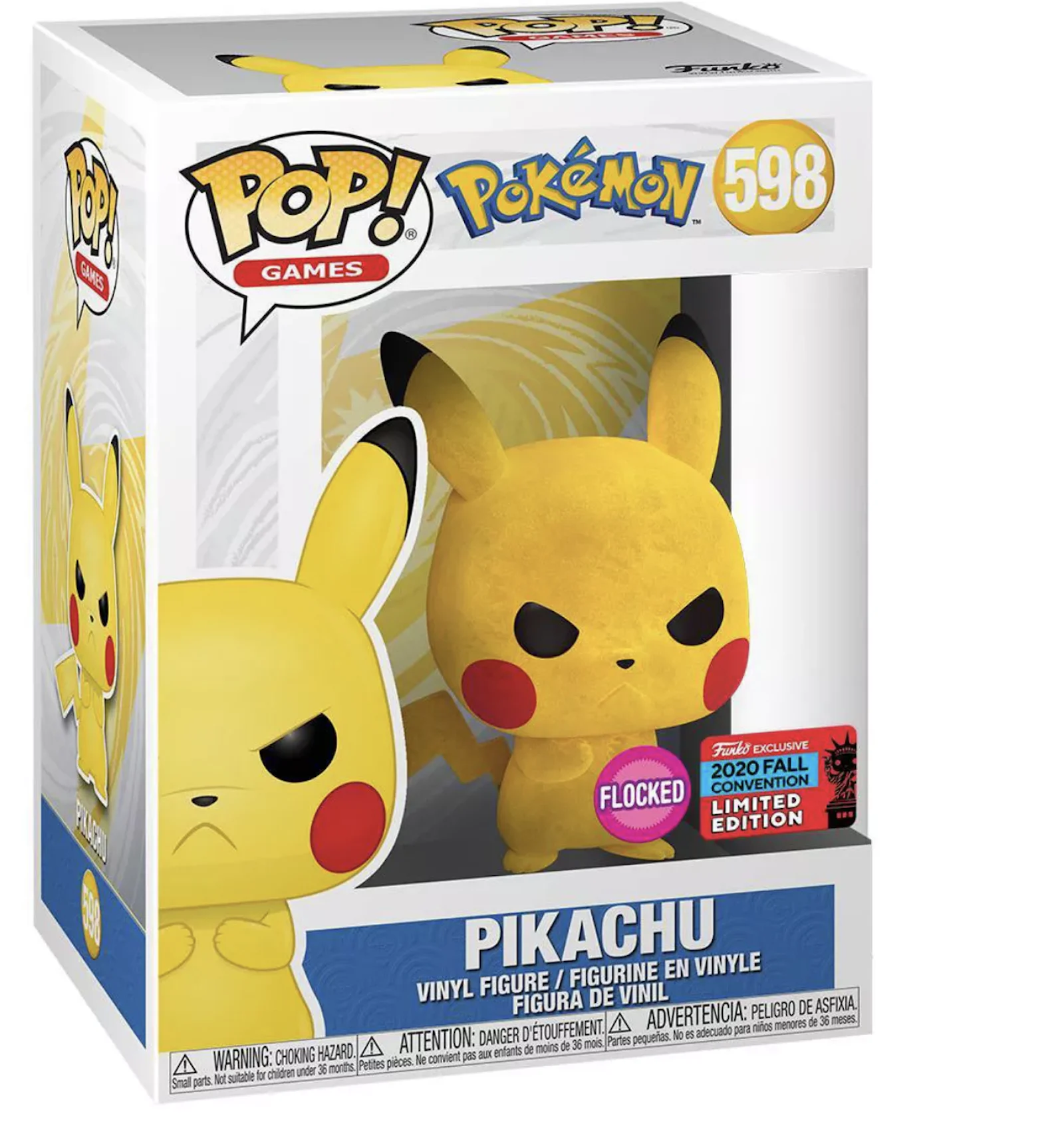 Funko Pop! Games Pokemon Grumpy Pikachu (Flocked) Fall Convention ...