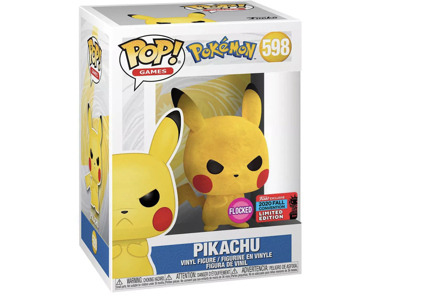 Funko Pop! Games Pokemon Grumpy Pikachu (Flocked) Fall Convention ...