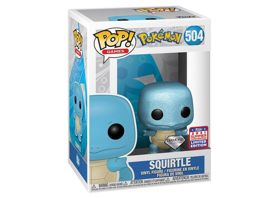 Funko Pop! Games Pokemon Squirtle Diamond Collection 2021 Summer Convention  Exclusive Figure #504