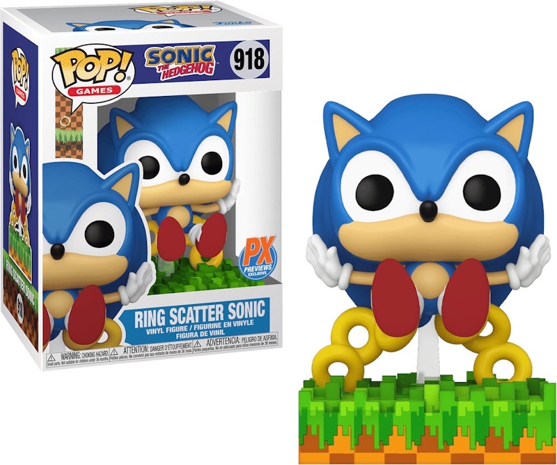 Funko Pop! Games: Sonic The Hedgehog Ring Scatter Sonic (PX Previews) Figure #918
