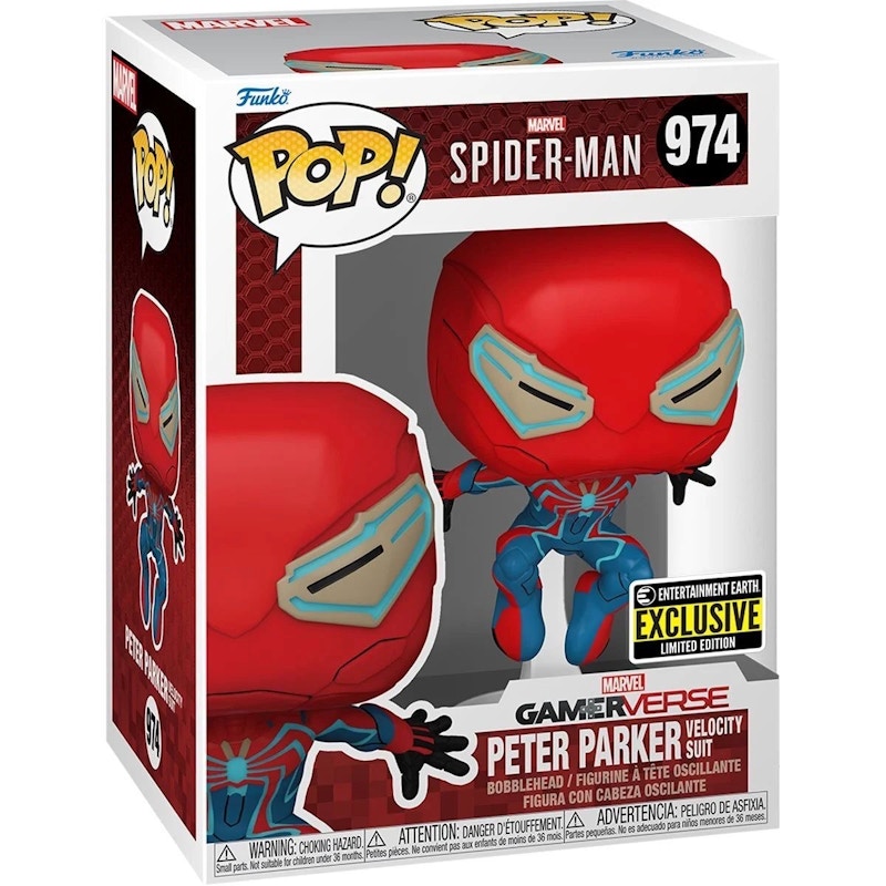 Funko Pop! Games: SpiderMan Peter Parker (Velocity Suit) (Entertainment Earth) Figure #974