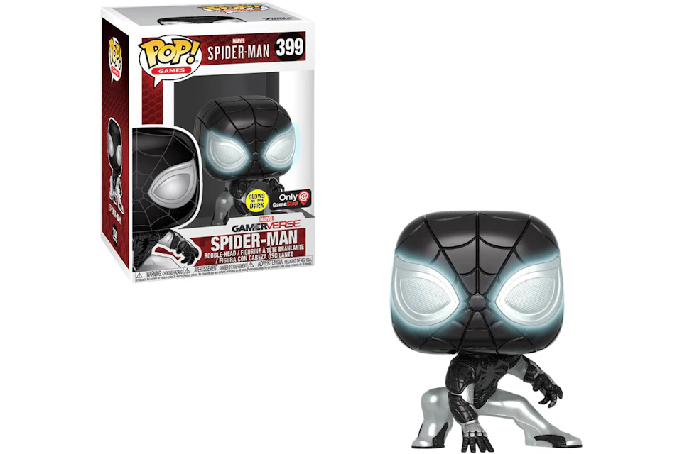 Funko Pop! Games Spider-Man Spider-Man Negative Suit (Glow) GameStop Exclusive Bobble-Head #399