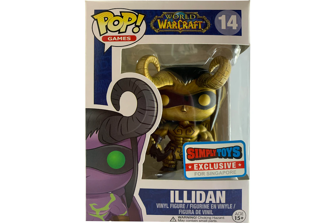Funko Pop! Games World Of Warcraft Illidan Gold Simply Toys Exclusive Figure #14