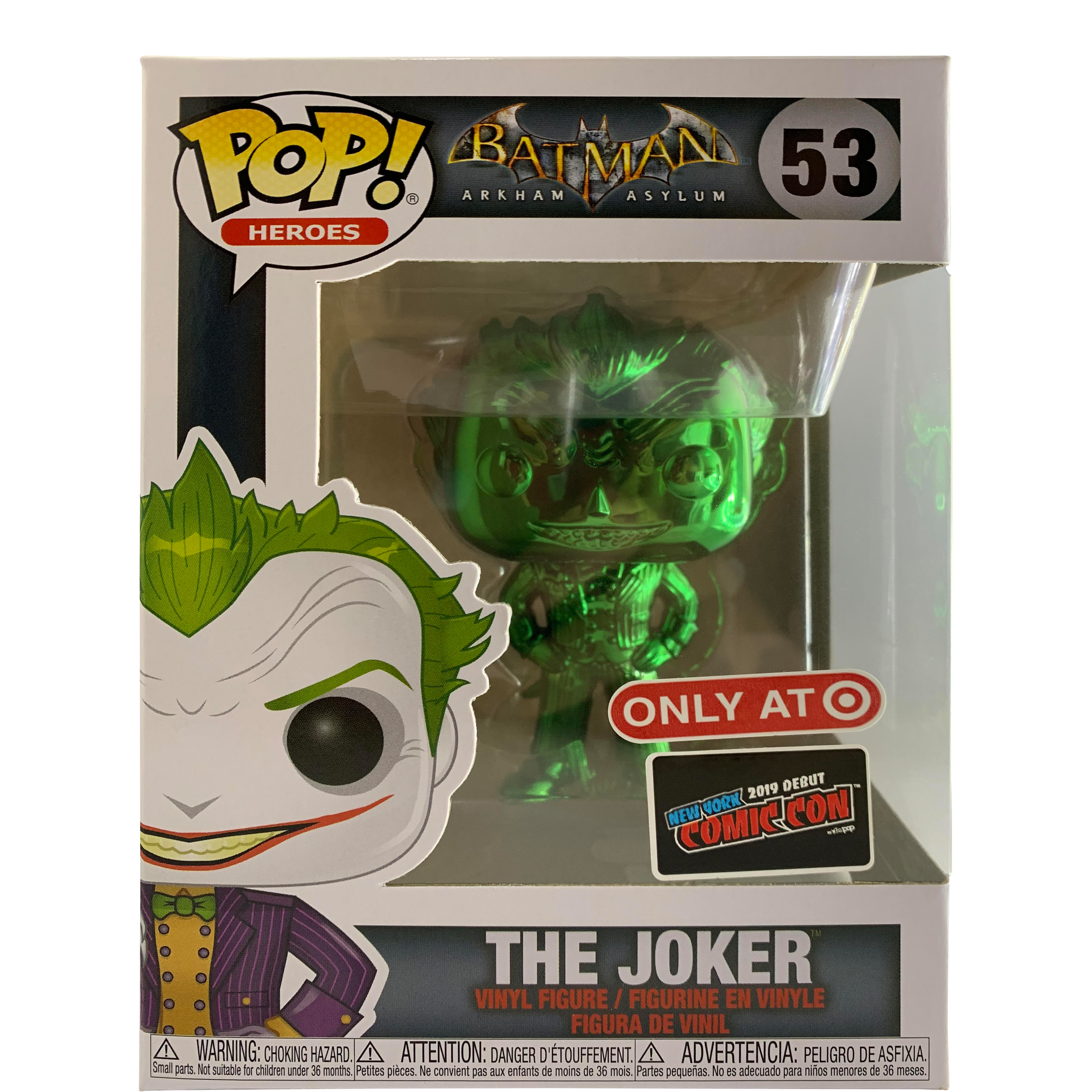 Funko Pop DC The Joker Green Chrome 53 Official NYCC 2019 Sticker Target Batman for sale online 