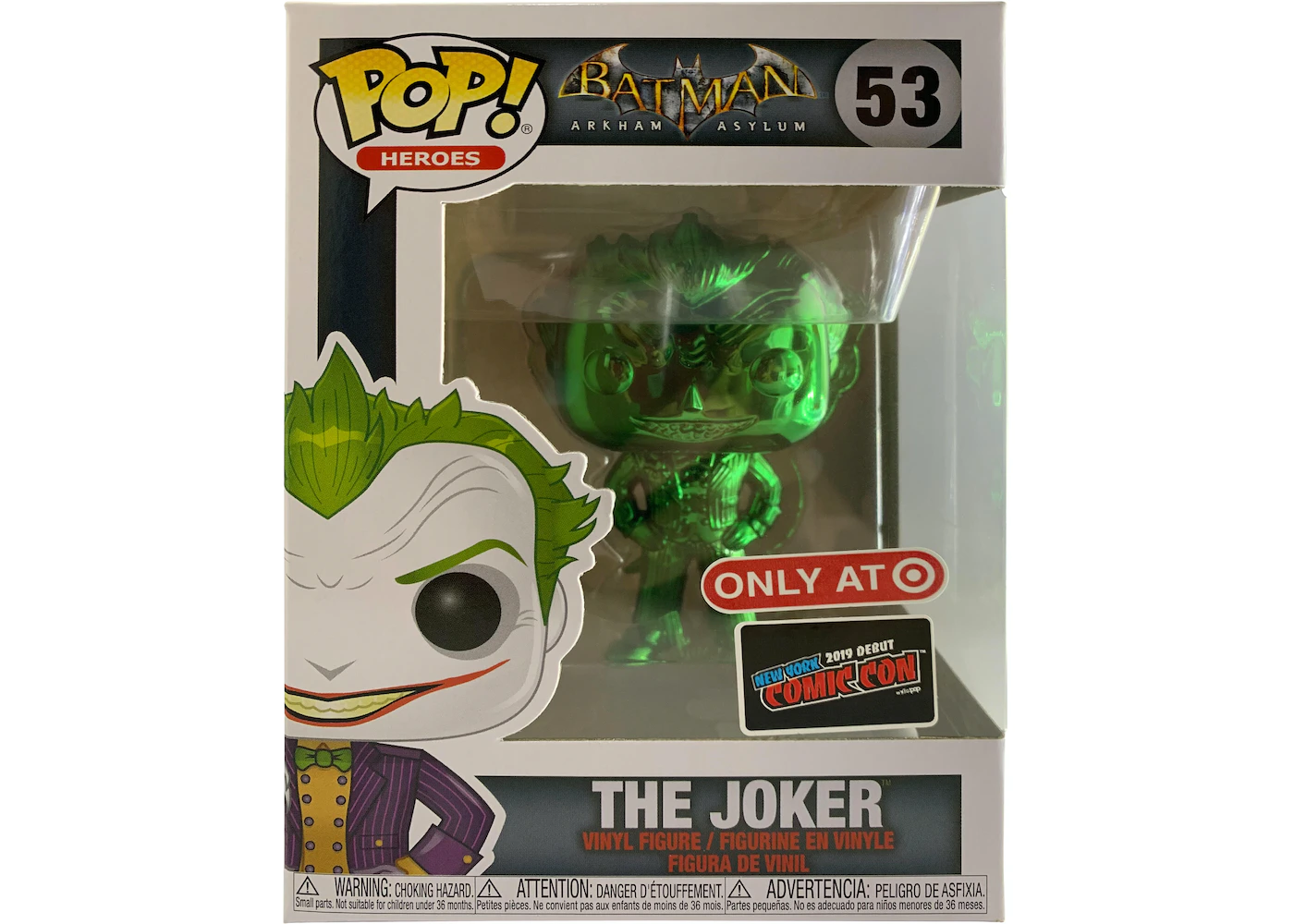 Funko Pop! Heroes Batman Arkham Asylum The Joker (Green Chrome) NYCC Target  Exclusive Figure #53 - US
