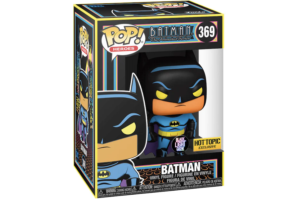 Funko Pop! Heroes Batman The Animated Series Batman (Black Light Glow) Hot Topic Exclusive Figure #369