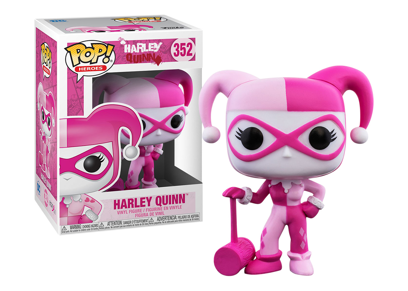 Harley Quinn Breast Cancer Awareness Pop 10cm Figurine Dc Comics 