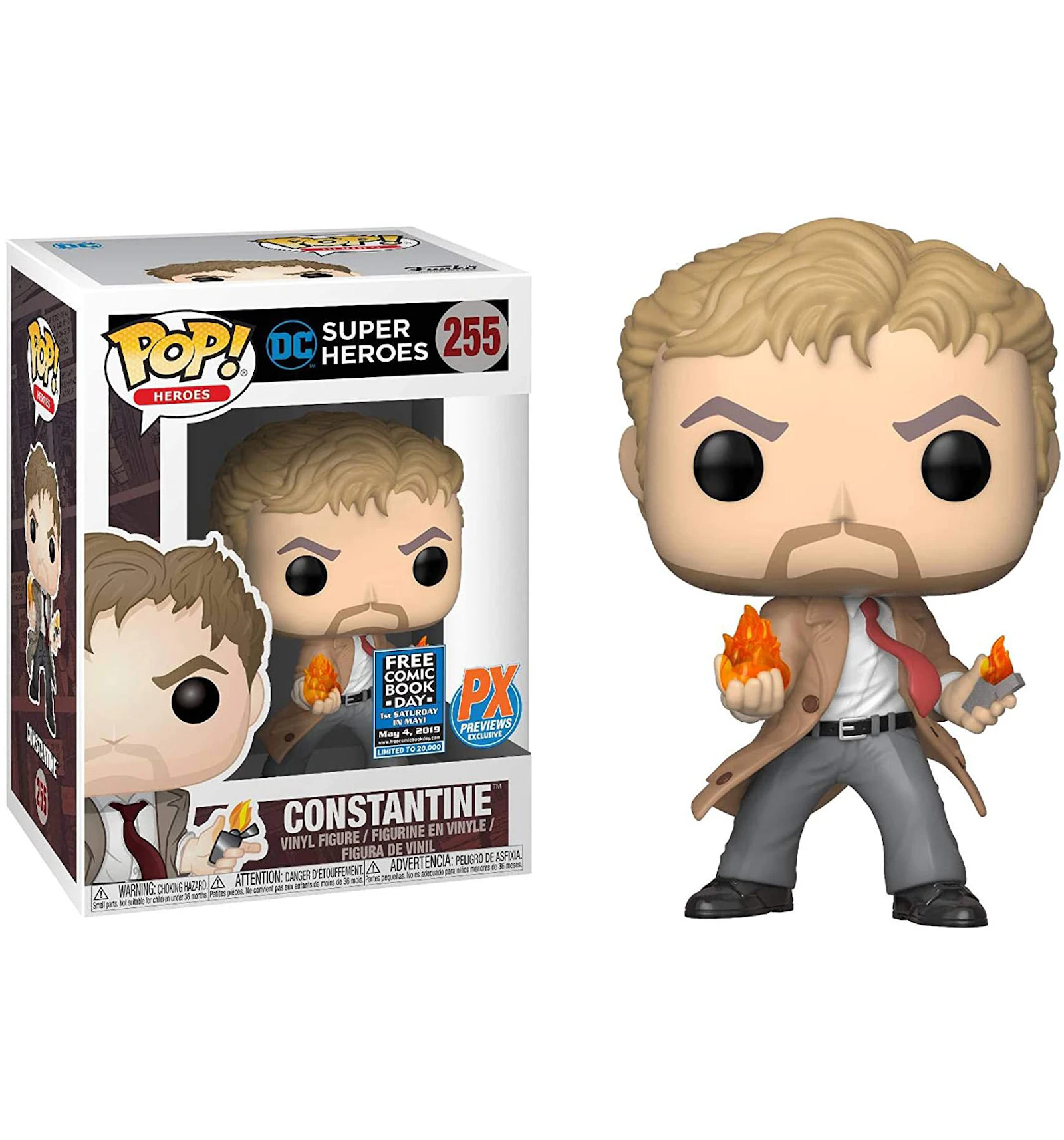 Funko Pop! Heroes DC Super Heroes Constantine 2019 Free Comic Book Day PX Previews Exclusive Figure #255 - SS19 - ES Funko Pop! Heroes DC Super Heroes Constantine 2019 Free Comic Book Day PX Previews Exclusive Figure #255 - SS19 - ES