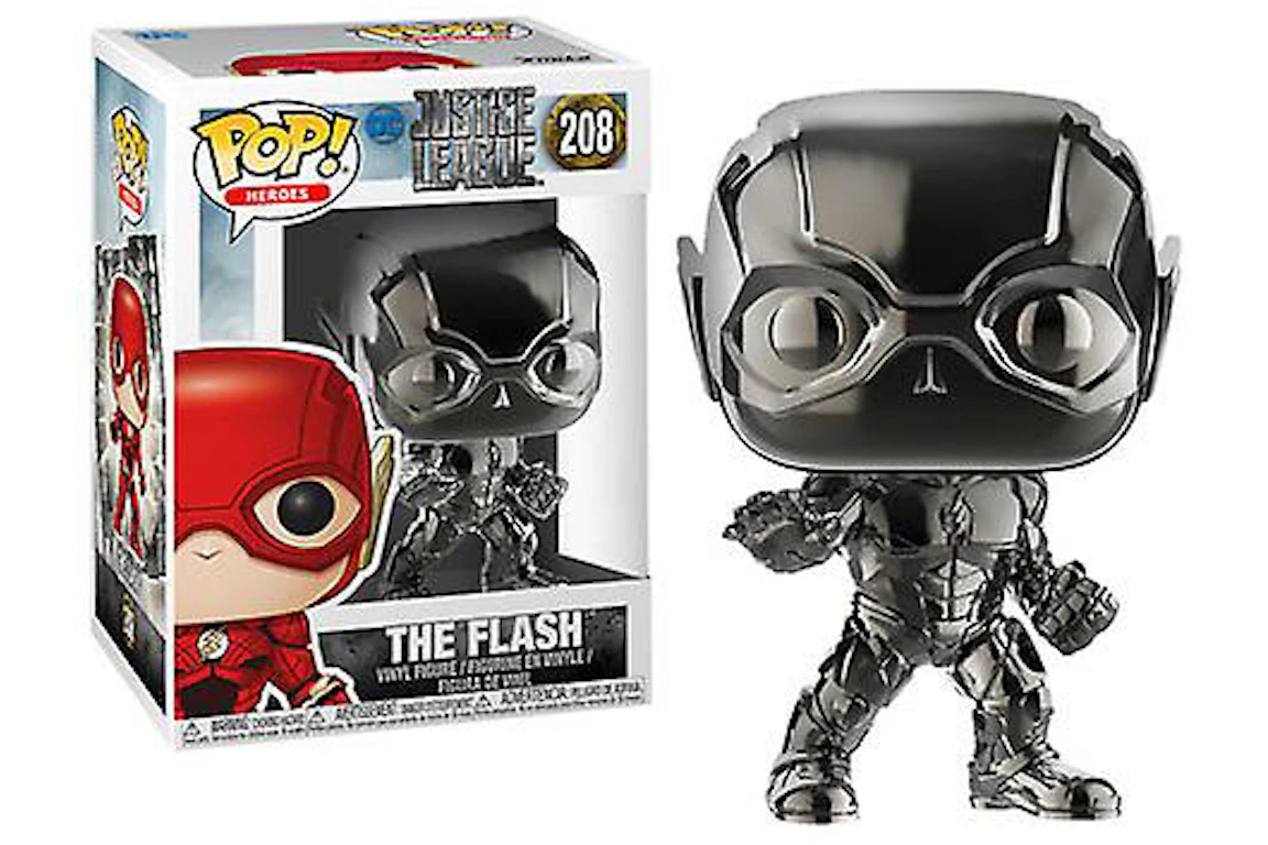 Funko Pop! Heroes Justice League Flash Black Chrome Exclusive Figure #208