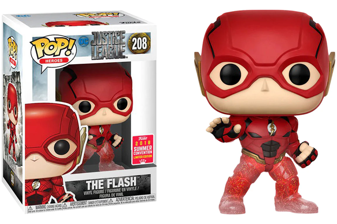 Funko Pop! Heroes Justice League The Flash Running Summer Convention Exclusive Figure #208