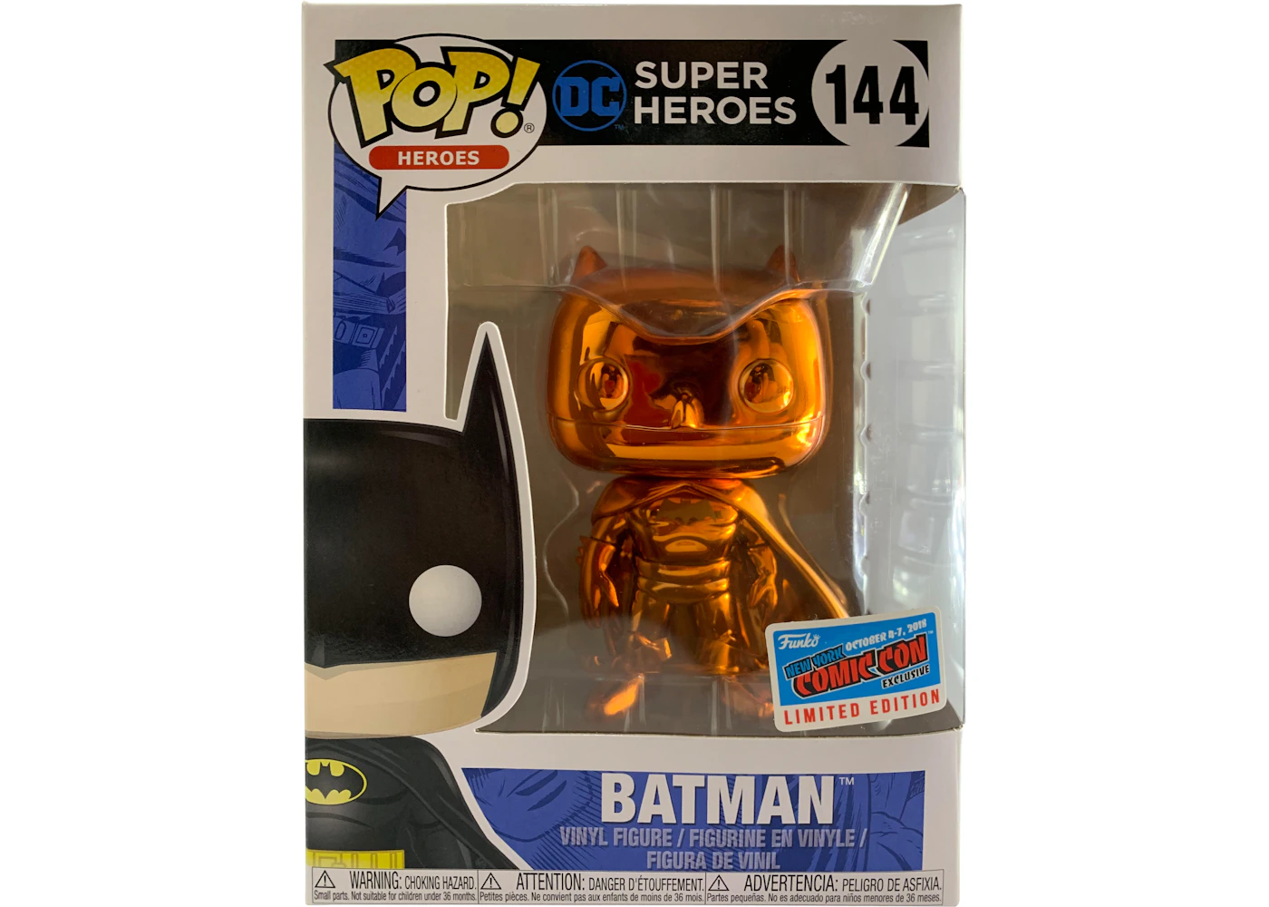 Funko Pop! Heroes Super Heroes Batman Orange Chrome NYCC Figure
