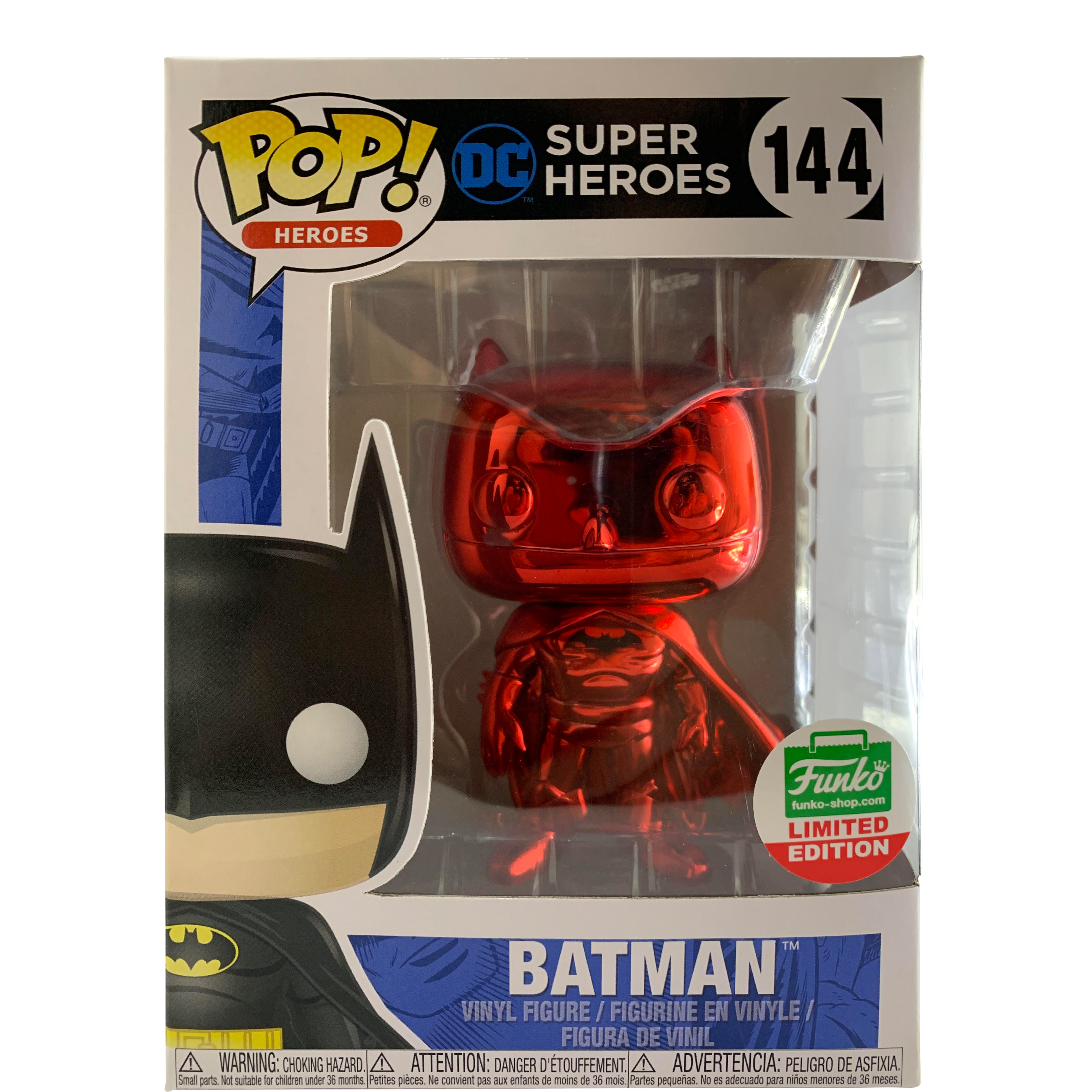 TV, Movie & Video Game Action Figures Action Figures Funko Pop Batman Red  Chrome Exclusive #144 Heroes DC Super Heroes YA9741736