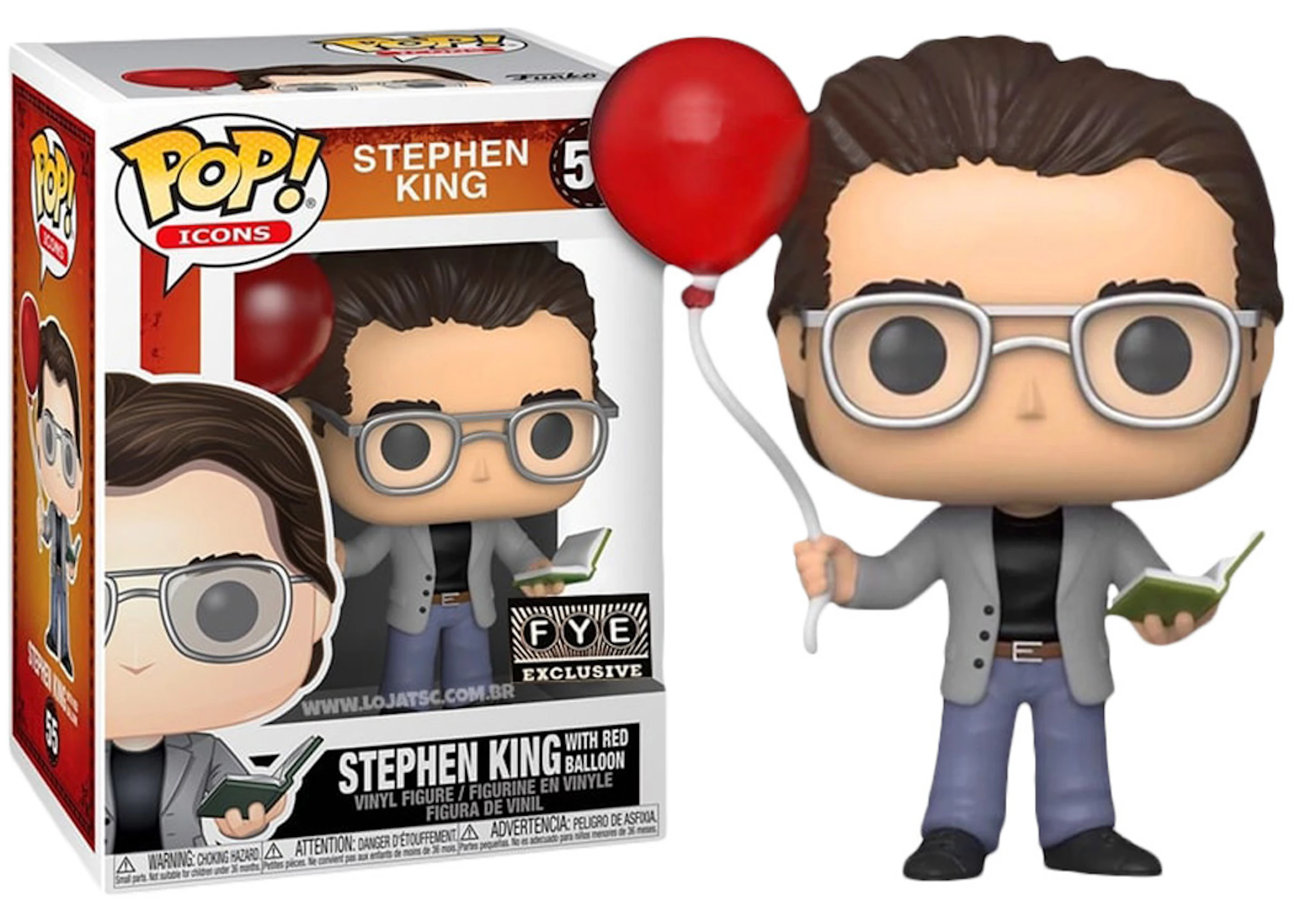 Funko Pop! Icons Funko Stephen King with Red Balloon FYE Exclusive Figure  #55 - GB