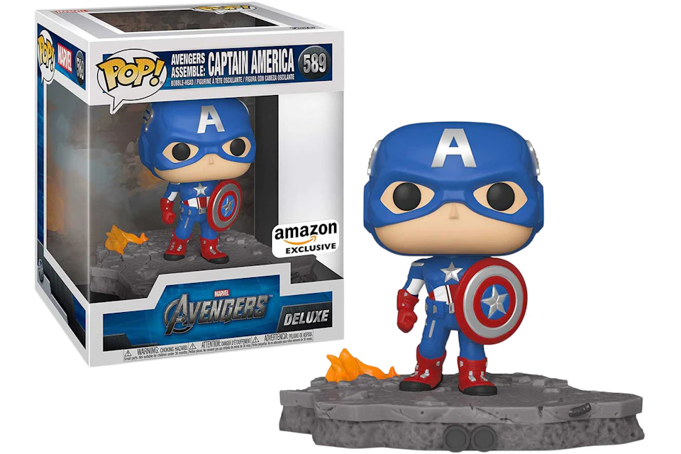 complicaciones Grifo Instalar en pc Funko Pop! Marvel Avengers Avengers Assemble: Captain America Deluxe Amazon  Exclusive Figure #589 - ES