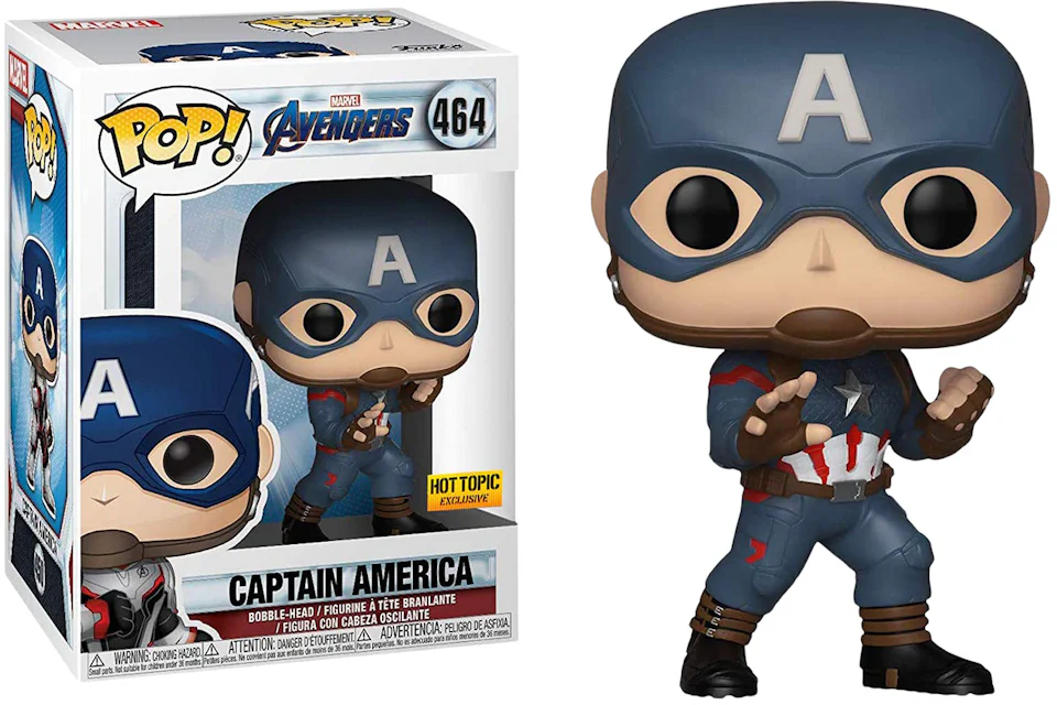 Funko Pop! Marvel Avengers Endgame Captain America Hot Topic Exclusive Figure #464