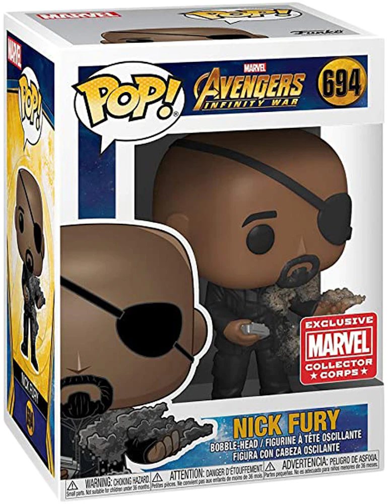 Frank Worthley engañar no se dio cuenta Funko Pop! Marvel Avengers Infinity War Nick Fury Collector Corps Exclusive  Figure #694 - ES