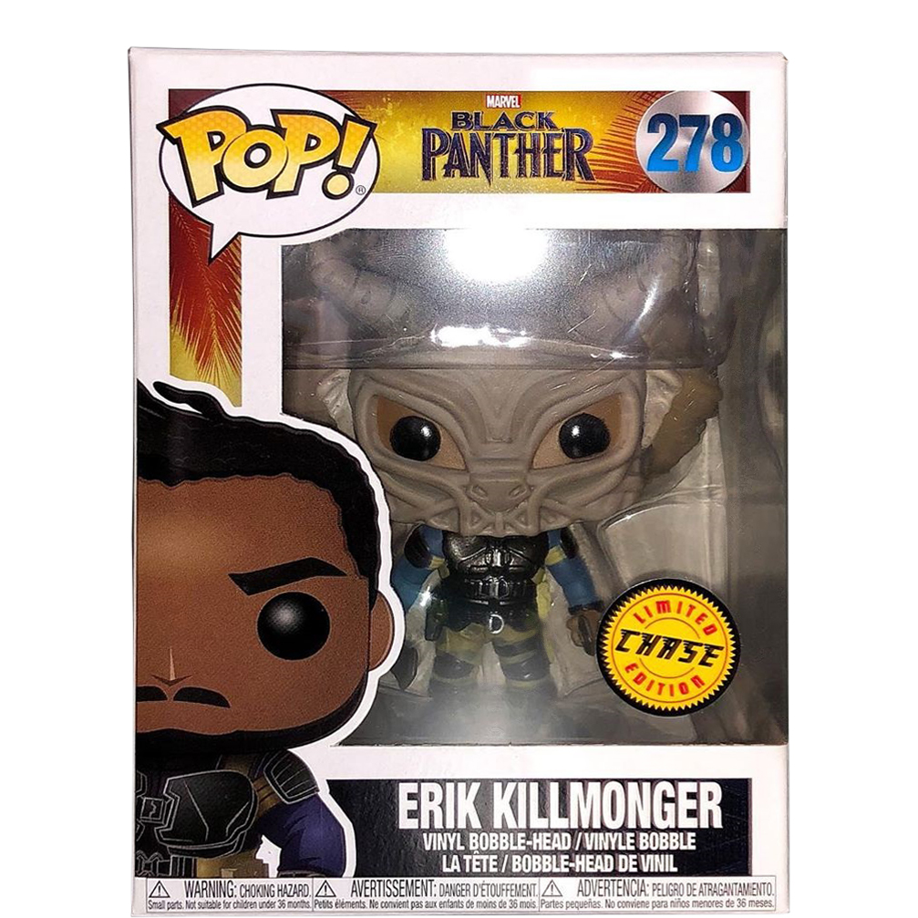 Funko Pop Marvel Black Panther #278 Erik Killmonger Chase W/Protector 
