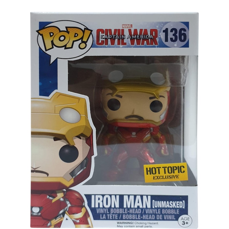 Funko pop iron cheap man unmasked civil war