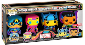 Funko Pop! Marvel Captain America/Iron Man/Thor/Doctor Strange Blacklight Target Exclusive 4-Pack