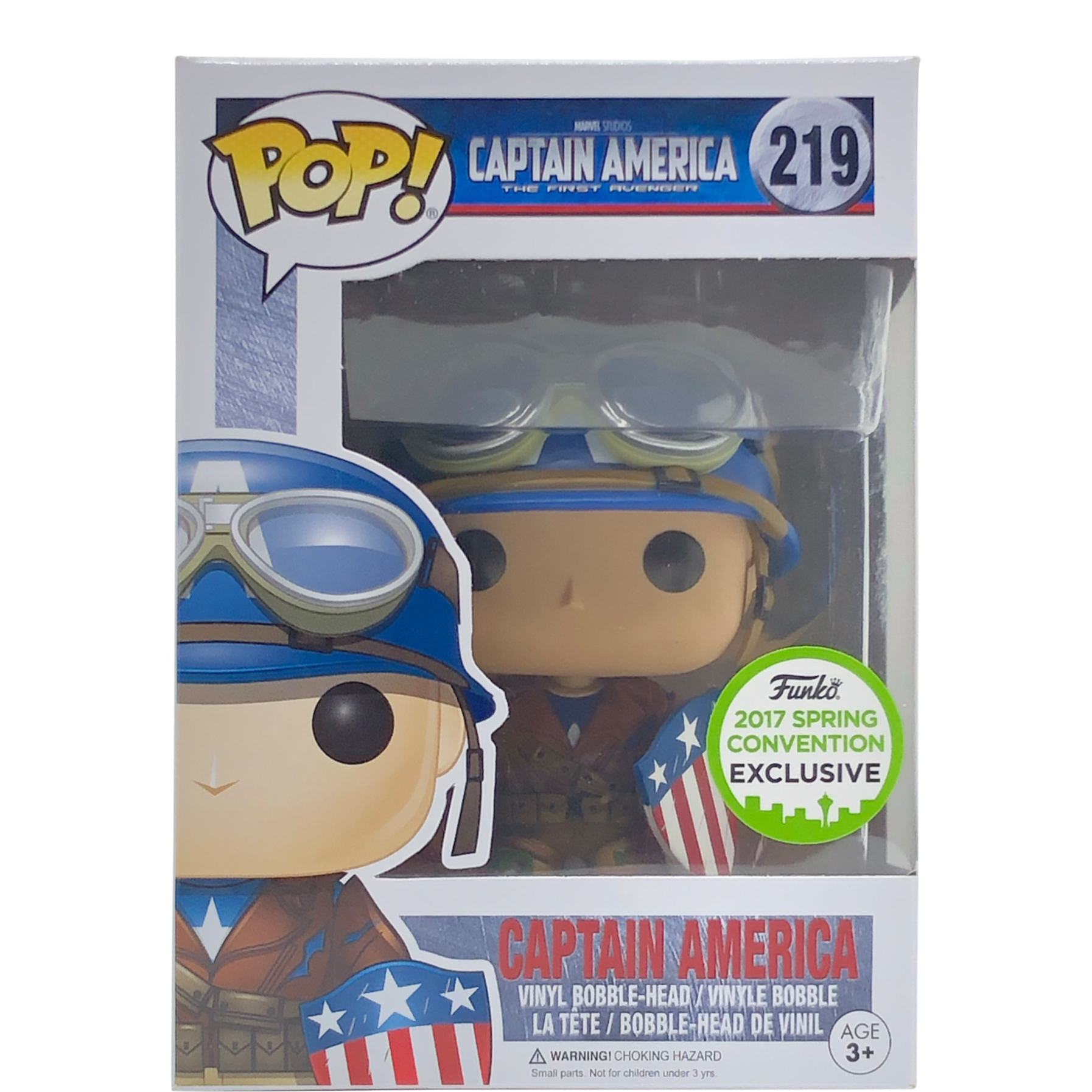 Funko Pop Vinyl Captain America 2017 Spring Convention New Funko Perspex Box 