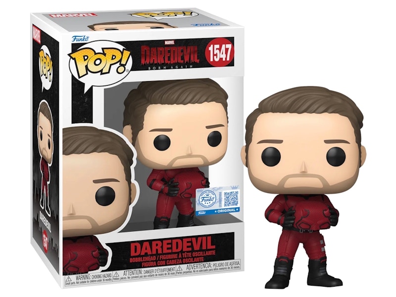 Funko Pop! Marvel: Daredevil Born Again Daredevil (Entertainment Earth/Sticker) (Unmasked) Figure #1547