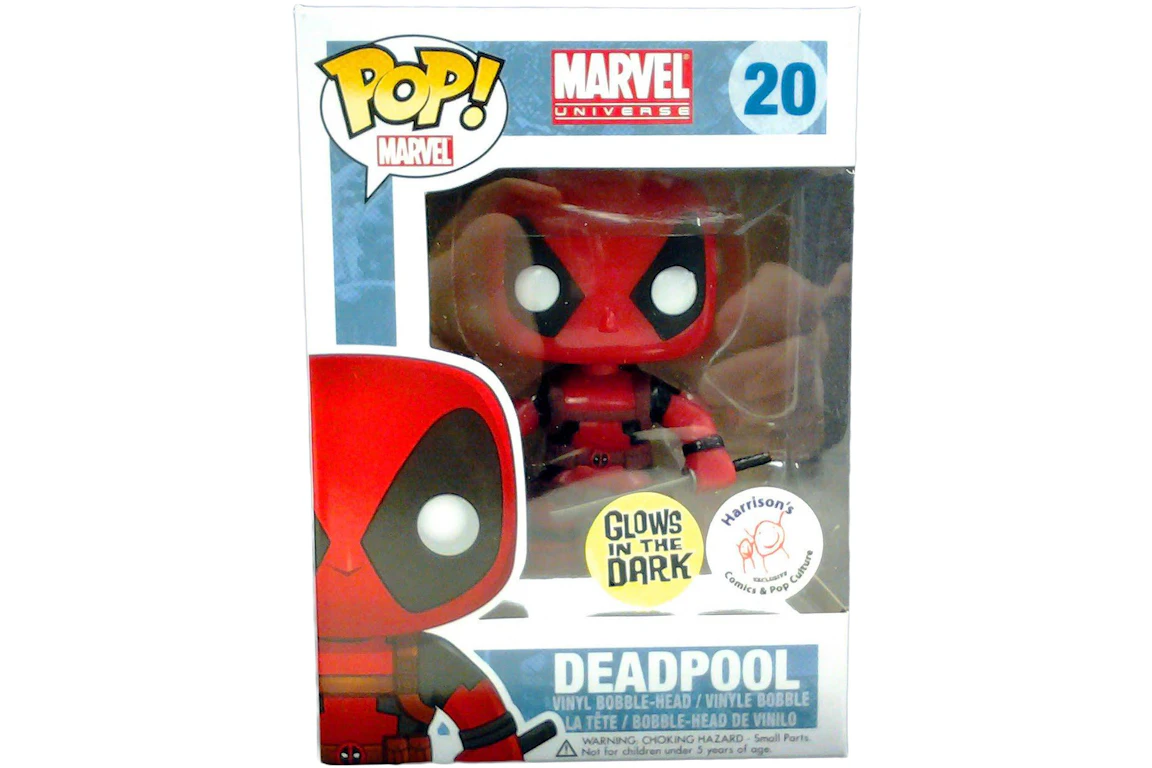 Funko Pop! Marvel Deadpool (Black/White) (Glow) Matt's Cavalcade of Comics Exclusive Bobble-Head Figure #20