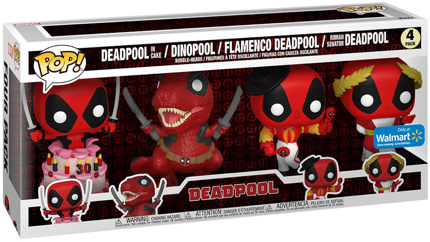 Funko Pop! Marvel Deadpool In Cake/Dinopool/Flamenco Deadpool