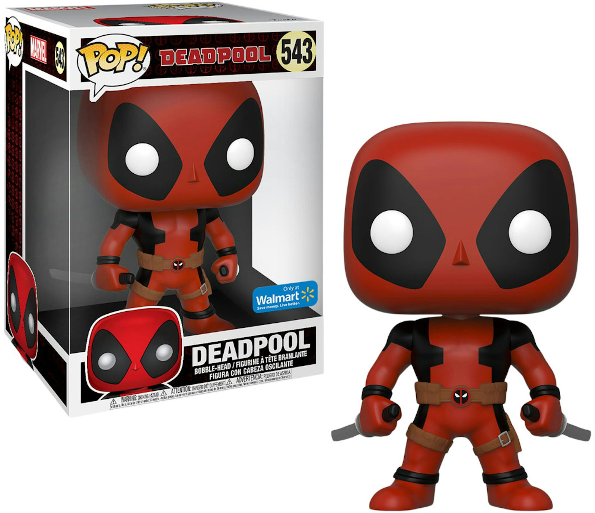 Funko Pop! Marvel Deadpool Swords Walmart Exclusive 10 Inch Bobble-Head  #543 - US
