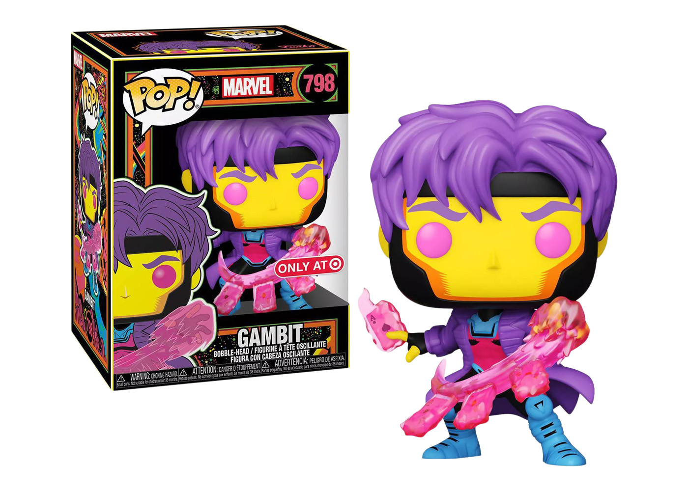 Funko Pop! Marvel Gambit Blacklight Target Exclusive Bobble-Head #798