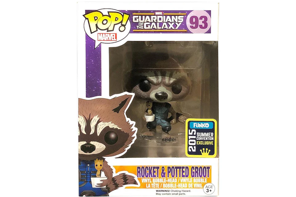 Funko Pop! Marvel Guardians of the Galaxy Rocket & Potted Groot Summer Convention Bobble-Head Figure #93