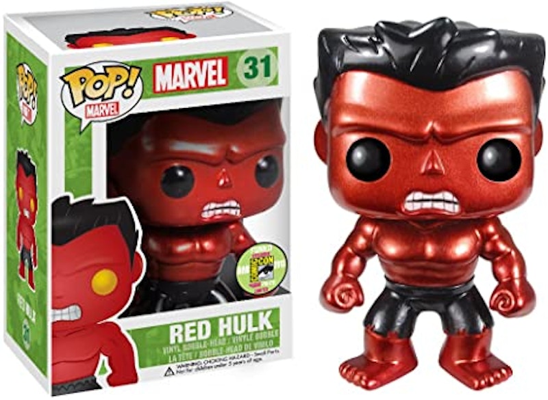 red metallic stan lee funko pop