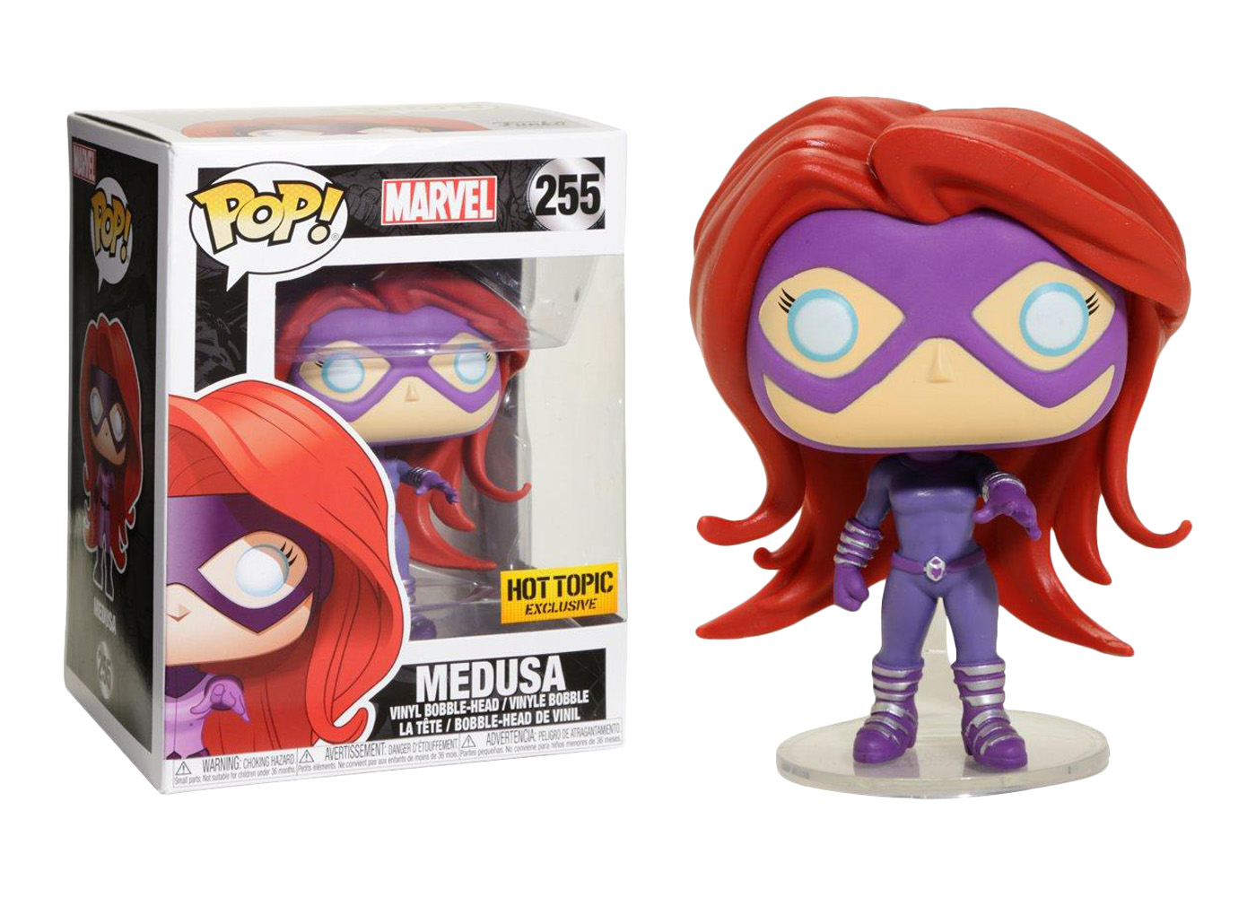 Funko Pop Marvel Medusa #255 Hot Topic Exclusive Bobblehead WITH PROTECTOR! 