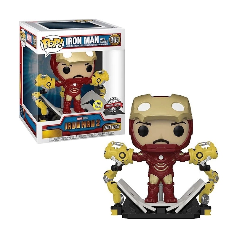 Funko Pop! Marvel: Iron Man 2 Iron Man w/ Gantry (6 Inch)(Glow)(PX Previews) Figure #905