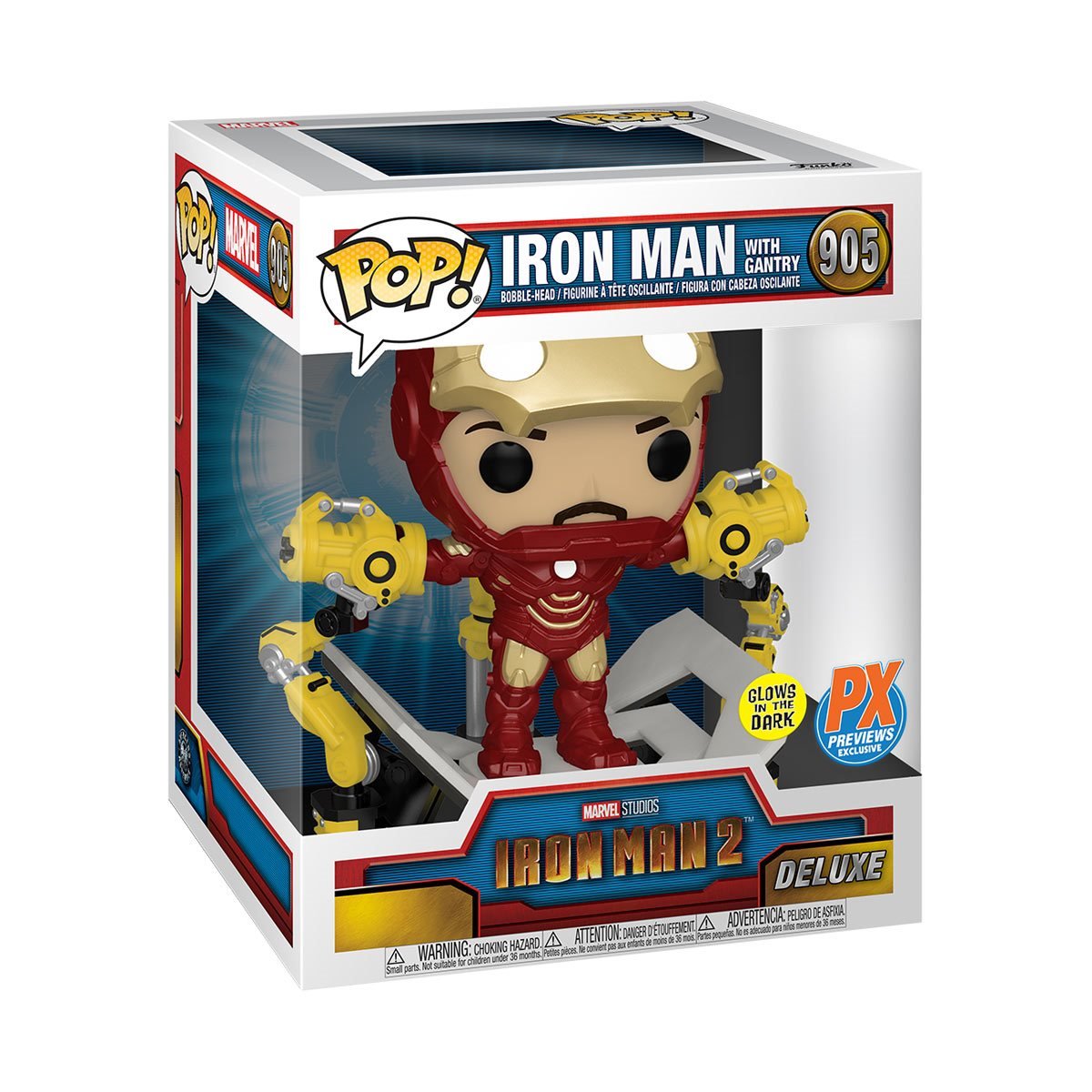 Funko Pop! Marvel Iron Man 2 Iron Man with Gantry (Glow) PX 
