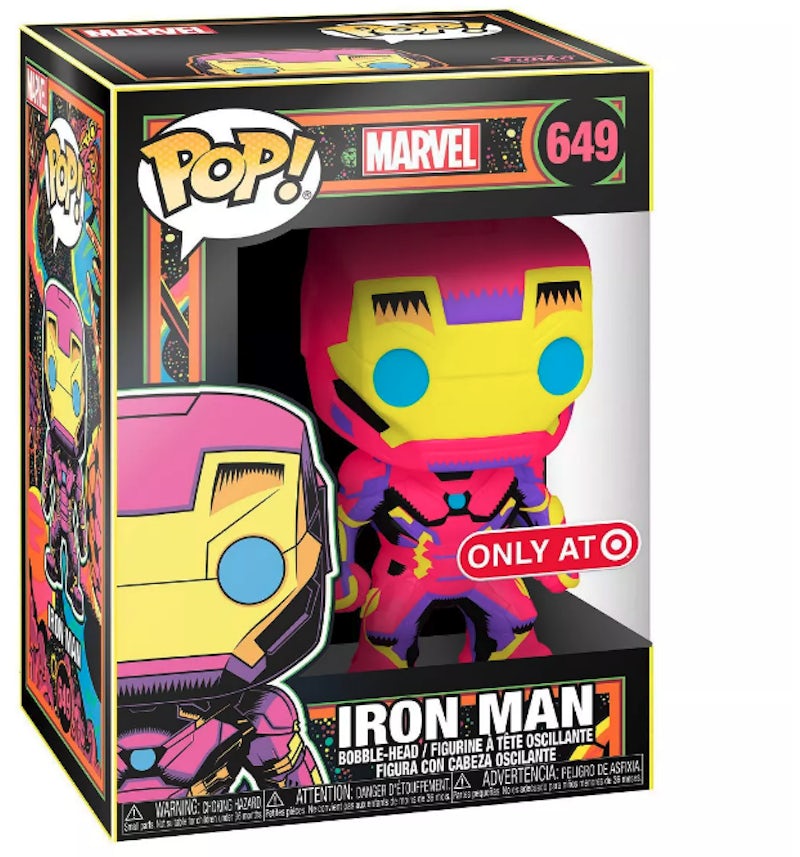 Funko Pop Marvel Iron Man Black Light Target Exclusive Bobble Head 649 US