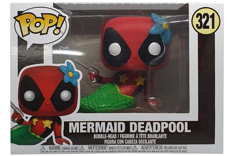 Funko Pop! Marvel Mermaid Deadpool Bobble-Head Figure #321