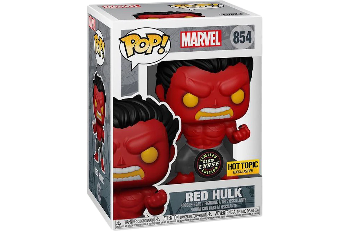 Funko Pop! Marvel Red Hulk (Chase Glow) Hot Topic Exclusive Figure #854