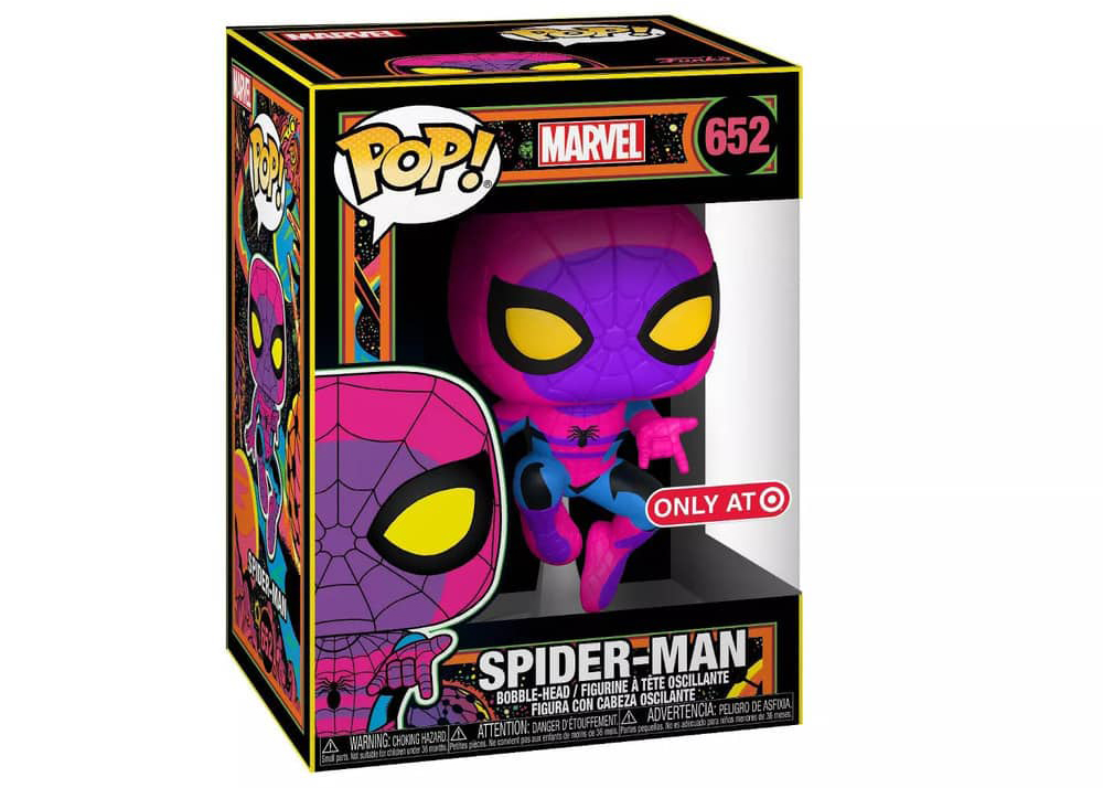 Funko Pop Marvel Spider-Man Black Light Tee Target Exclusive T-shirt ONLY New 